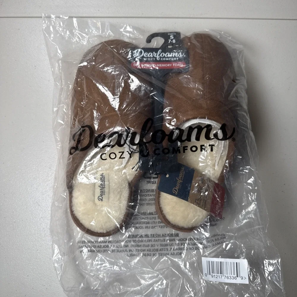 Dearfoams Brown Men's Slippers 7-8 New in Bag